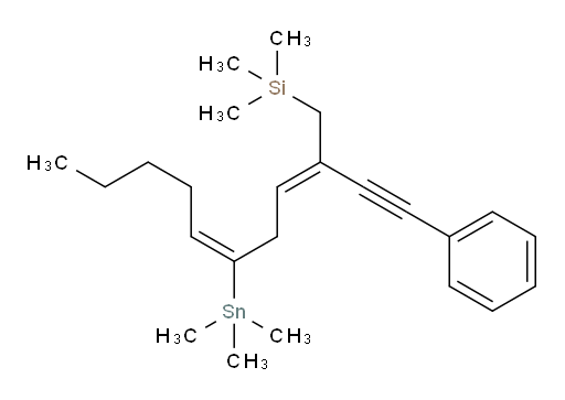 trimethyl((2E,5E)-2-(phenylethynyl)-5-(trimethylstannyl)deca-2,5-dien-1-yl)silane