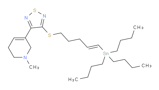 (E)-3-(1-methyl-1,2,5,6-tetrahydropyridin-3-yl)-4-((5-(tributylstannyl)pent-4-en-1-yl)thio)-1,2,5-thiadiazole