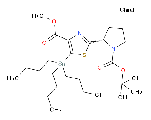 (S)-甲基 2-(1-BOC-吡咯烷-2-基)-5-(三丁基锡基)噻唑-4-甲酸酯