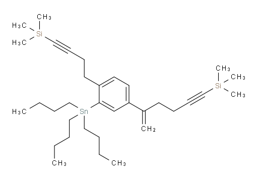trimethyl(5-(3-(tributylstannyl)-4-(4-(trimethylsilyl)but-3-yn-1-yl)phenyl)hex-5-en-1-yn-1-yl)silane