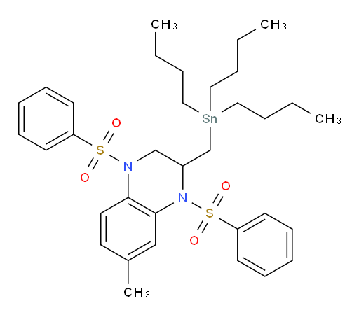 7-methyl-1,4-bis(phenylsulfonyl)-2-((tributylstannyl)methyl)-1,2,3,4-tetrahydroquinoxaline