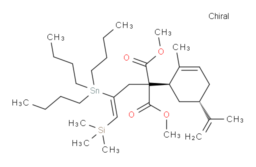 二甲基 2-((1R,5S)-2-甲基-5-(丙-1-烯-2-基)环己-2-烯-1-基)-2-((Z)-2-(三丁基锡基)-3-(三甲基硅基)烯丙基)丙二酸酯