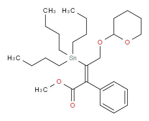 (Z)-methyl 2-phenyl-4-((tetrahydro-2H-pyran-2-yl)oxy)-3-(tributylstannyl)but-2-enoate
