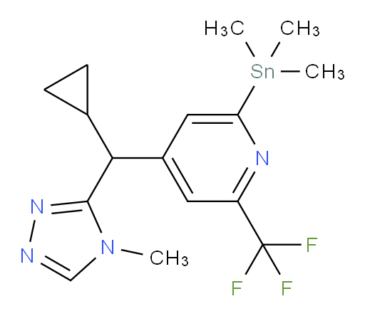 4-(cyclopropyl(4-methyl-4H-1,2,4-triazol-3-yl)methyl)-2-(trifluoromethyl)-6-(trimethylstannyl)pyridine