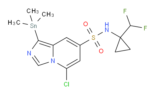 5-chloro-N-(1-(difluoromethyl)cyclopropyl)-1-(trimethylstannyl)imidazo[1,5-a]pyridine-7-sulfonamide