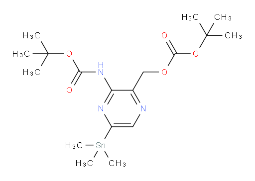 tert-butyl (3-(((tert-butoxycarbonyl)oxy)methyl)-6-(trimethylstannyl)pyrazin-2-yl)carbamate