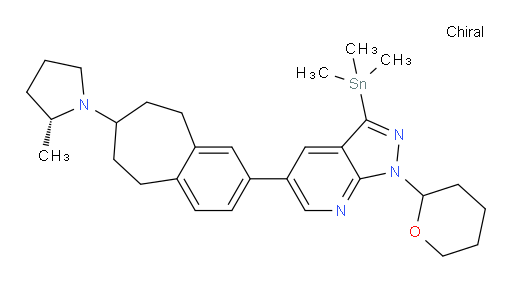 5-(7-((R)-2-methylpyrrolidin-1-yl)-6,7,8,9-tetrahydro-5H-benzo[7]annulen-2-yl)-1-(tetrahydro-2H-pyran-2-yl)-3-(trimethylstannyl)-1H-pyrazolo[3,4-b]pyridine