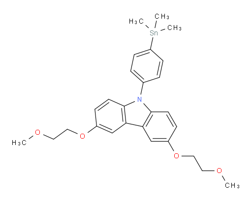 3,6-bis(2-methoxyethoxy)-9-(4-(trimethylstannyl)phenyl)-9H-carbazole