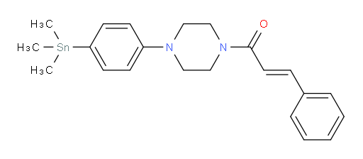 (E)-3-phenyl-1-(4-(4-(trimethylstannyl)phenyl)piperazin-1-yl)prop-2-en-1-one