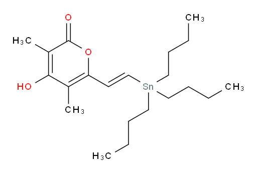 (E)-4-hydroxy-3,5-dimethyl-6-(2-(tributylstannyl)vinyl)-2H-pyran-2-one