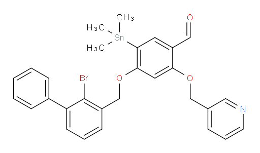 4-((2-bromo-[1,1'-biphenyl]-3-yl)methoxy)-2-(pyridin-3-ylmethoxy)-5-(trimethylstannyl)benzaldehyde