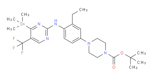 tert-butyl 4-(3-ethyl-4-((5-(trifluoromethyl)-4-(trimethylstannyl)pyrimidin-2-yl)amino)phenyl)piperazine-1-carboxylate