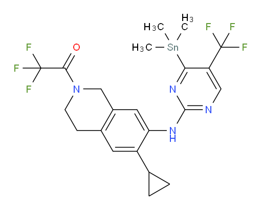 1-(6-cyclopropyl-7-((5-(trifluoromethyl)-4-(trimethylstannyl)pyrimidin-2-yl)amino)-3,4-dihydroisoquinolin-2(1H)-yl)-2,2,2-trifluoroethanone