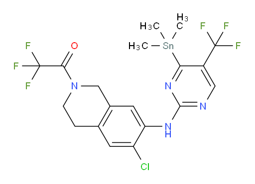 1-(6-chloro-7-((5-(trifluoromethyl)-4-(trimethylstannyl)pyrimidin-2-yl)amino)-3,4-dihydroisoquinolin-2(1H)-yl)-2,2,2-trifluoroethanone