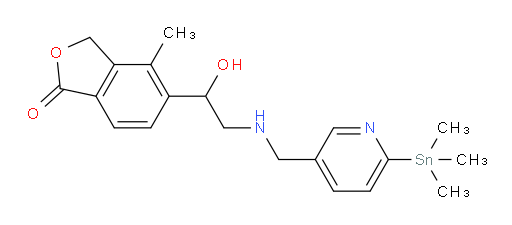 5-(1-hydroxy-2-(((6-(trimethylstannyl)pyridin-3-yl)methyl)amino)ethyl)-4-methylisobenzofuran-1(3H)-one