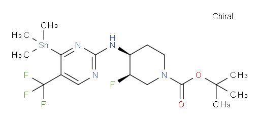 (3R,4S)-tert-butyl 3-fluoro-4-((5-(trifluoromethyl)-4-(trimethylstannyl)pyrimidin-2-yl)amino)piperidine-1-carboxylate