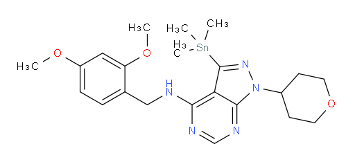N-(2,4-dimethoxybenzyl)-1-(tetrahydro-2H-pyran-4-yl)-3-(trimethylstannyl)-1H-pyrazolo[3,4-d]pyrimidin-4-amine