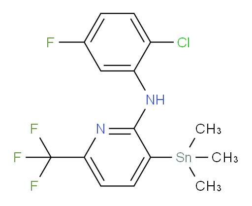 N-(2-chloro-5-fluorophenyl)-6-(trifluoromethyl)-3-(trimethylstannyl)pyridin-2-amine