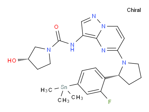 (S)-N-(5-((R)-2-(2-fluoro-4-(trimethylstannyl)phenyl)pyrrolidin-1-yl)pyrazolo[1,5-a]pyrimidin-3-yl)-3-hydroxypyrrolidine-1-carboxamide
