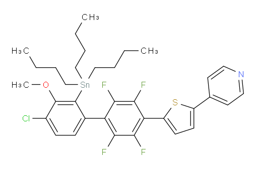 4-(5-(4'-chloro-2,3,5,6-tetrafluoro-3'-methoxy-2'-(tributylstannyl)-[1,1'-biphenyl]-4-yl)thiophen-2-yl)pyridine