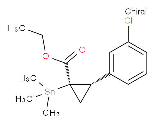 (1R,2S)-ethyl 2-(3-chlorophenyl)-1-(trimethylstannyl)cyclopropanecarboxylate