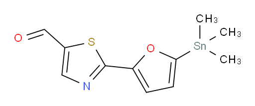 2-(5-(trimethylstannyl)furan-2-yl)thiazole-5-carbaldehyde