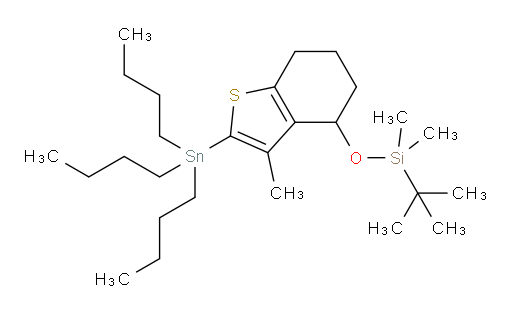 tert-butyldimethyl((3-methyl-2-(tributylstannyl)-4,5,6,7-tetrahydrobenzo[b]thiophen-4-yl)oxy)silane
