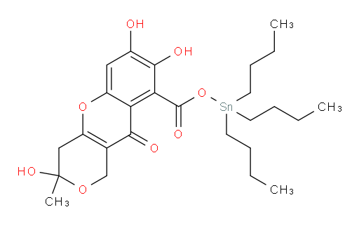 tributylstannyl 3,7,8-trihydroxy-3-methyl-10-oxo-1,3,4,10-tetrahydropyrano[4,3-b]chromene-9-carboxylate