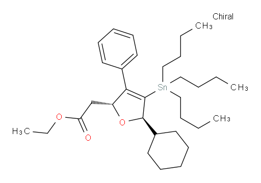 ethyl 2-((2R,5R)-5-cyclohexyl-3-phenyl-4-(tributylstannyl)-2,5-dihydrofuran-2-yl)acetate