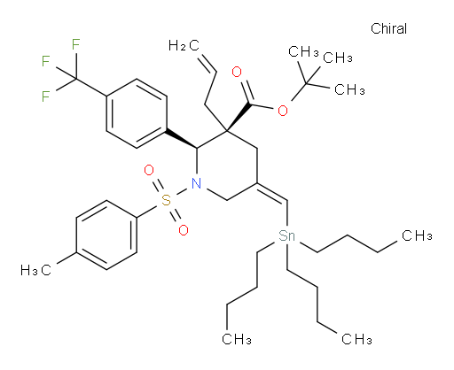 (2S,3S,Z)-tert-butyl 3-allyl-1-tosyl-5-((tributylstannyl)methylene)-2-(4-(trifluoromethyl)phenyl)piperidine-3-carboxylate
