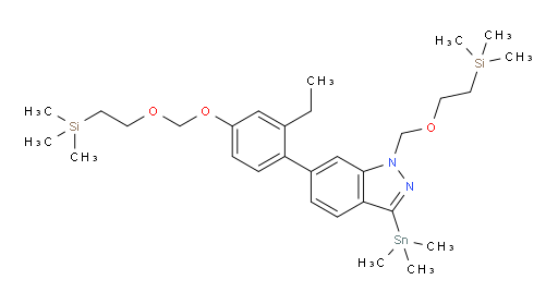 6-(2-ethyl-4-((2-(trimethylsilyl)ethoxy)methoxy)phenyl)-1-((2-(trimethylsilyl)ethoxy)methyl)-3-(trimethylstannyl)-1H-indazole