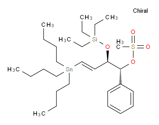 (1R,2R,E)-1-phenyl-4-(tributylstannyl)-2-((triethylsilyl)oxy)but-3-en-1-yl methanesulfonate