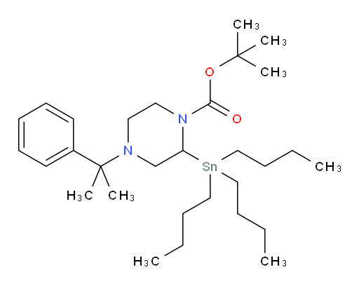 tert-butyl 4-(2-phenylpropan-2-yl)-2-(tributylstannyl)piperazine-1-carboxylate