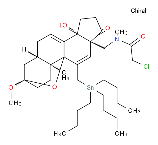 2-chloro-N-(((3S,5R,10S,13R,14S)-14-hydroxy-3-methoxy-10-methyl-17-oxo-11-((tributylstannyl)methyl)-1,2,3,4,5,6,10,13,14,15,16,17-dodecahydro-3,9-epoxycyclopenta[a]phenanthren-13-yl)methyl)-N-methylacetamide