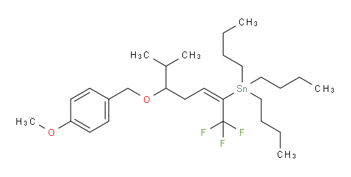 (E)-tributyl(1,1,1-trifluoro-5-((4-methoxybenzyl)oxy)-6-methylhept-2-en-2-yl)stannane