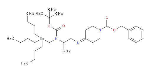 benzyl 4-((2-((tert-butoxycarbonyl)((tributylstannyl)methyl)amino)propyl)imino)piperidine-1-carboxylate