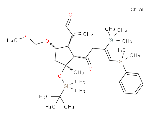 2-((1S,2S,3S,5S)-3-((tert-butyldimethylsilyl)oxy)-2-((Z)-4-(dimethyl(phenyl)silyl)-3-(trimethylstannyl)but-3-enoyl)-5-(methoxymethoxy)-3-methylcyclopentyl)acrylaldehyde