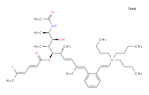(2E,4Z)-(2R,3S,4R,5R,6R,7E,9E)-2-acetamido-3-hydroxy-4,6,9-trimethyl-10-(2-((E)-2-(tributylstannyl)vinyl)phenyl)deca-7,9-dien-5-yl 5-iodohexa-2,4-dienoate