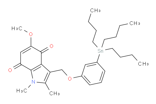 5-methoxy-1,2-dimethyl-3-((3-(tributylstannyl)phenoxy)methyl)-1H-indole-4,7-dione