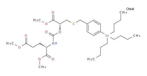 (S)-dimethyl 2-(((((R)-1-methoxy-1-oxo-3-((4-(tributylstannyl)benzyl)thio)propan-2-yl)oxy)carbonyl)amino)pentanedioate