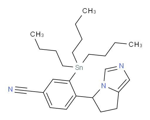 4-(6,7-dihydro-5H-pyrrolo[1,2-c]imidazol-5-yl)-3-(tributylstannyl)benzonitrile