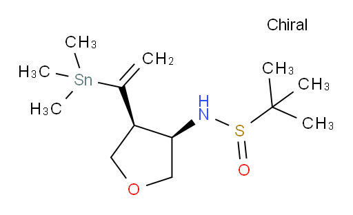 (S)-2-methyl-N-((3R,4S)-4-(1-(trimethylstannyl)vinyl)tetrahydrofuran-3-yl)propane-2-sulfinamide