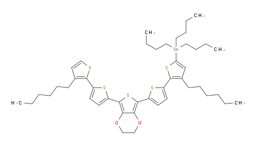 tributyl(3-hexyl-5'-(7-(3'-hexyl-[2,2'-bithiophen]-5-yl)-2,3-dihydrothieno[3,4-b][1,4]dioxin-5-yl)-[2,2'-bithiophen]-5-yl)stannane