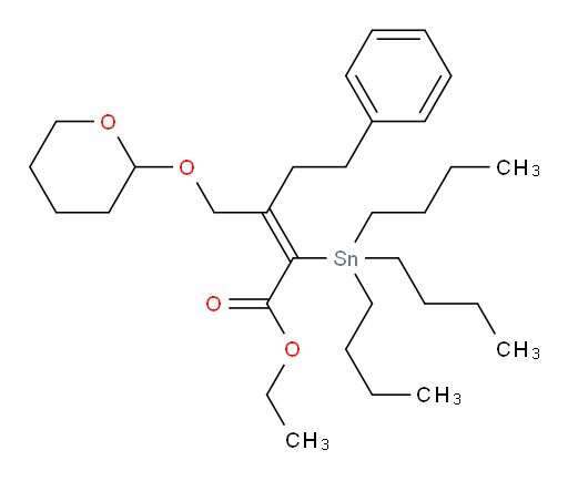 (E)-ethyl 5-phenyl-3-(((tetrahydro-2H-pyran-2-yl)oxy)methyl)-2-(tributylstannyl)pent-2-enoate