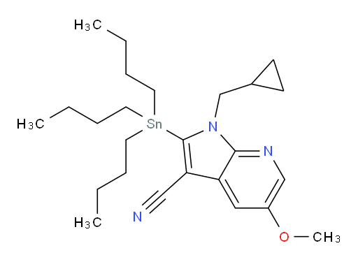 1-(cyclopropylmethyl)-5-methoxy-2-(tributylstannyl)-1H-pyrrolo[2,3-b]pyridine-3-carbonitrile