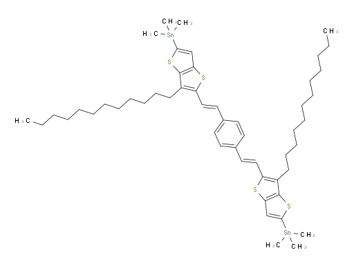 1,4-bis((E)-2-(3-dodecyl-5-(trimethylstannyl)thieno[3,2-b]thiophen-2-yl)vinyl)benzene