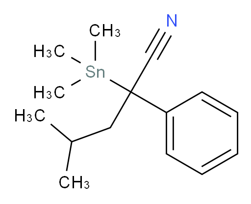 4-methyl-2-phenyl-2-(trimethylstannyl)pentanenitrile