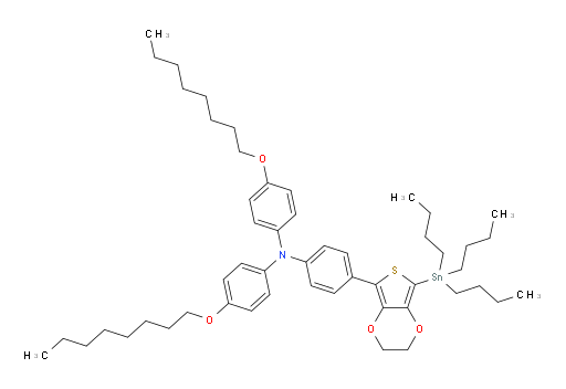 4-(octyloxy)-N-(4-(octyloxy)phenyl)-N-(4-(7-(tributylstannyl)-2,3-dihydrothieno[3,4-b][1,4]dioxin-5-yl)phenyl)aniline