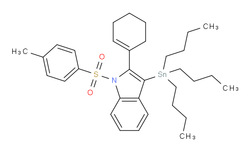 2-(cyclohex-1-en-1-yl)-1-tosyl-3-(tributylstannyl)-1H-indole