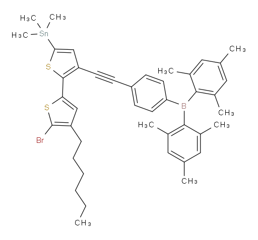 (5'-bromo-3-((4-(dimesitylboryl)phenyl)ethynyl)-4'-hexyl-[2,2'-bithiophen]-5-yl)trimethylstannane